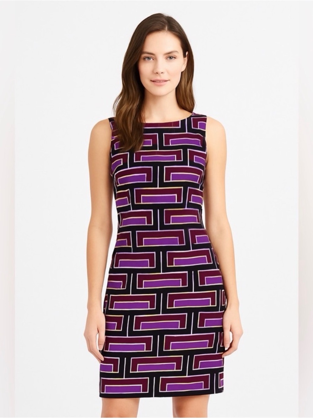 Kate Spade Florence Broadhurst Shift Dress Sz 8 Silk Blend Geometric As New!